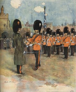 The Change of Guard at Buckingham Palace in London in 1893 (Illustration by M.C. Morel, Bianchetti Collection) by Unknown artist