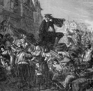 The commander of the garrison was killed on the barricades in Paris (beginning of the Fronde) in Histoire des popes, rois, queens, emperors through the centuries by Lachartre, sd 19th century