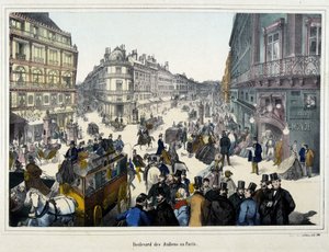 The crowd on the boulevard des Italians (engraving)