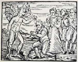 The Devil Baptizing Men and Women in Prayer by Unknown artist