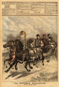 The double alliance between Russia of Alexander III and France. Engraving in Le petit journal 16/10/1893. Selva