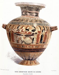 The funeral of Achilles - Corinthian vase of the Louvre Museum, in “History of the Greeks” by Victor Duruy
