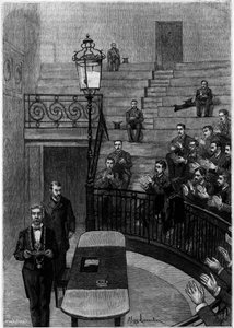 The grand amphitheater of the Faculty of Medicine of the Latin Quarter in Paris. Engraving in the journal 