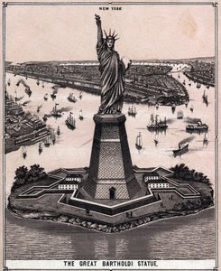 The great Bartholdi statue in New York, USA in 