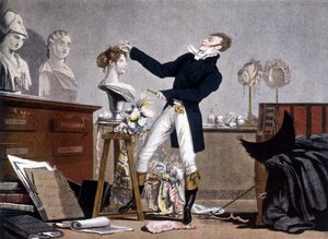 The hairdresser - lithography, early 19th century