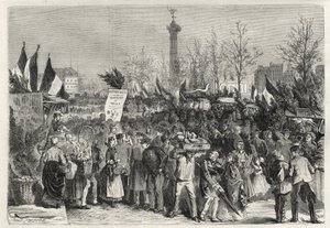 The ham fair at Boulevard Bourdon in Paris - 1868