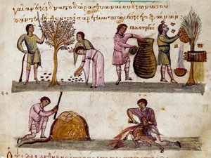 The Harvest of Olives, the Production of Honey and the Lamb Slaughters