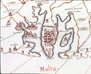 The island of Malta, with Fort St. Elmo (Detail) by Unknown artist