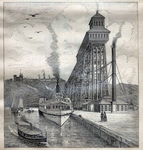 The lifts of Weehawken in the United States - Engraving in 