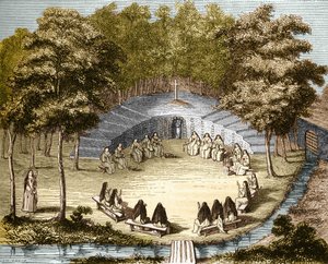 The nuns of Port-Royal-des-Champs making the lecture in solitude