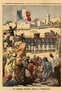 The Raising of the French Flag at Timbuktu (Mali) by Unknown artist