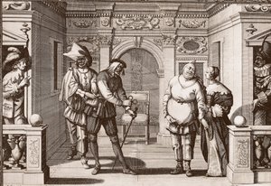 The royal troupe of the Italian Comedie at the theatre of the Hotel de Bourgogne