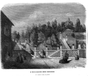 The Staircase of Greenhouses in the Garden of Plants in Paris, 1858 by Unknown artist