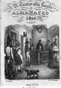 The ticket office of the Teatro alla Scala, almanac of 1833 by Unknown artist