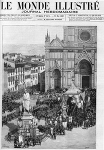 The translation of the remains of Gioacchino Rossini in the Church of Santa Croce in Florence (Italy), in The Illustrous World 1887