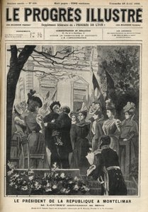 The Trip of the President of the Republic to Montelimar: Emile Loubet and His Mother. Engraving in 