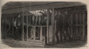 Theatre tricks - swallowing - engraving of 1875 by Unknown artist