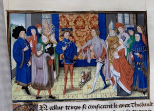 Thibaut III of Champagne, Louis, Count of Blois and Chartres, and Baudouin IX of Flanders, known as Baudouin I of Constantinople, meet by Unknown artist