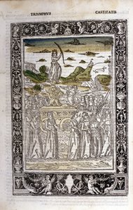 Triumph of the Chastity of Petrarch (Francesco Petrarca). Miniature. Bibl. Trivulziana, Milan. by Unknown artist