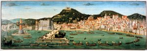 Triumphal return of the fleet of Ferdinand I (1423 - 1494) after the battle of Ischia against René I of Anjou (the Good) (1409 - 1480). 6 July 1464. Naples, National Museum of San Martino