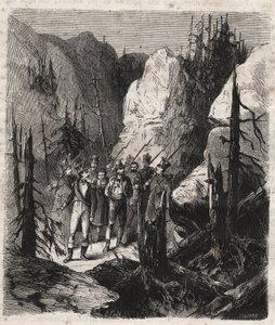 Tyrolean patriot Andreas Hofer (1767-1810) being arrested (engraving from 1879 in 