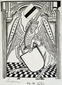 Unicorn - engraving of the 15th century by Unknown artist