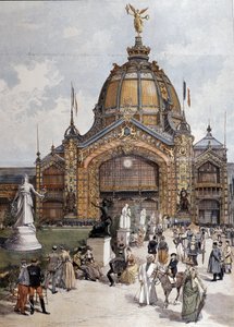 Universal Exhibition, Central Dome in Paris (engraving of 1889)