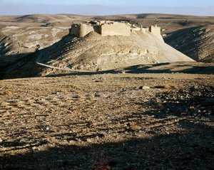 View of Karac el Chobac, crusader castle on the eastern side of the Arabah by Unknown artist