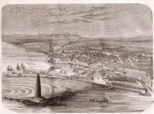 View of Livorno - engraving 1860 by Unknown artist