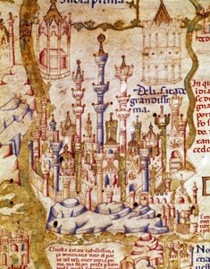 View of New Delhi in India from the World Map of Brother Mauro