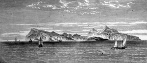 View of Procida Island off Naples. 19th century engraving by Unknown artist