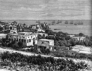 View of the City of Beirut. Engraving in 