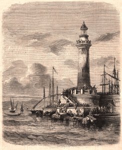 View of the Lighthouse of Point of Joliette in Marseille in the 19th century by Unknown