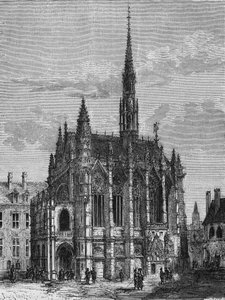 View of the Sainte Chapelle church in Paris by Unknown artist