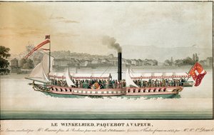 View of the Winkelried, Steamboat on Lake Leman, Switzerland
