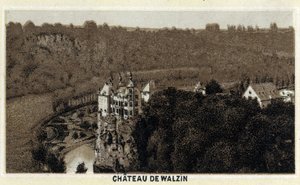 View of the Castle of Walzin in Wallonia (Belgium) on the banks of the River Lesse by Unknown artist