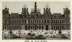View of the City Hall of Paris and the Place
