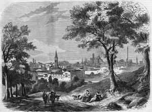 View of the City of Bologna in Italy in 1860 by Unknown artist
