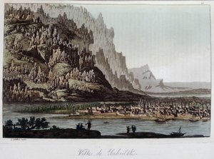 View of the city of Yakutsk in Russia. In "The old and modern costume" 1819-1820, by Ferrario
