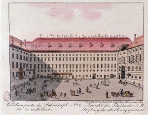 View of the part of the Imperial Palace named the Old Court in Vienna. Austria. Engraving from 1815 Private Collection by Unknown artist