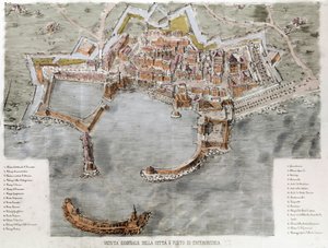 View of the port of Civitavecchia near Rome. 19th century by Unknown artist