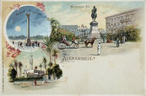 Views of Alexandria - postcard, late 19th century
