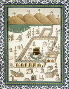 Wall faiences: panel representing the Kasbah (casbah) and its surroundings (Mecca) - in 