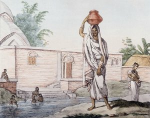 Water carrier near the Hooghly in Calcutta, India