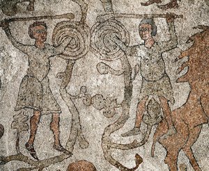 Wrestlers, Symbol of Christianity by Unknown artist