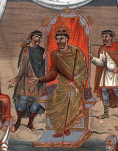 Charles II the Bald receiving a delegation of monks from Tours (detail) by Unknown artist