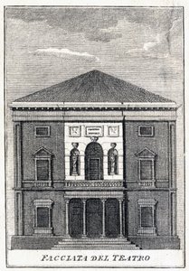 Facade of the Fenice Theatre in Venice in the Middle of the 19th Century by Unknown artist