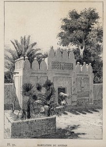 Sudanese House - engraving of 1889 in 