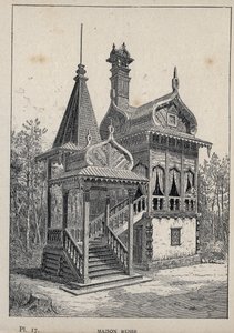 Maison russe - Russian House - engraving of 1889 in 