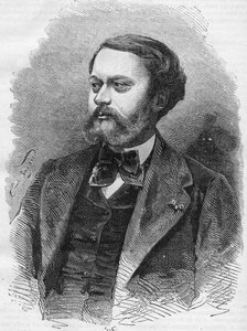 Portrait of Edmond About (1828-1885), French writer. Engraving of 1866. by Unknown artist